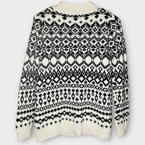 Old Navy Knit Sweater Long Sleeve Pullover Black White Women’s Size Small - Picture 2 of 7
